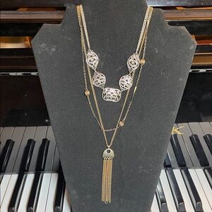 Set of 3 vintage gold tone necklaces